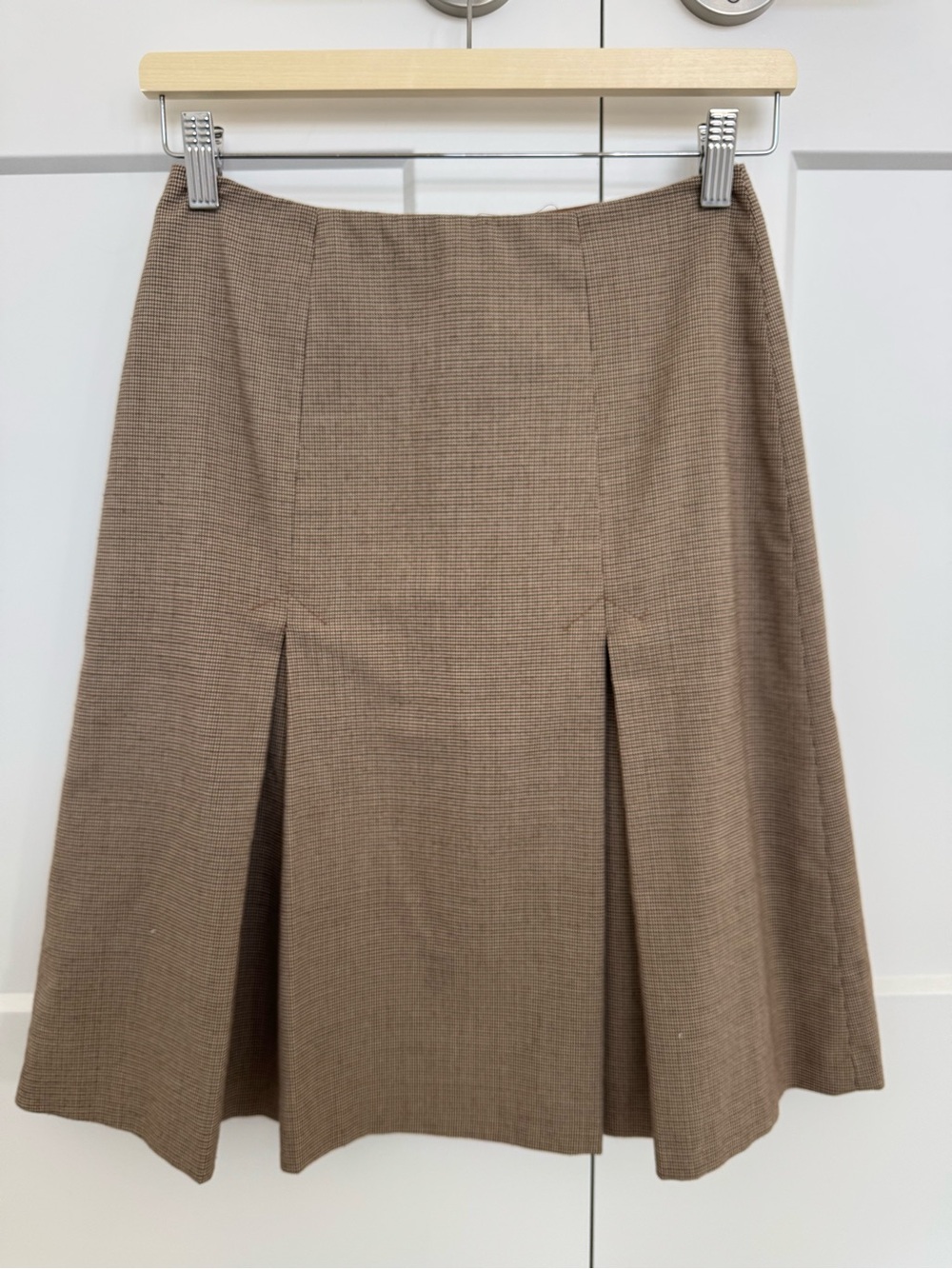 Tristan Women's Brown A-Line Pleated Skirt